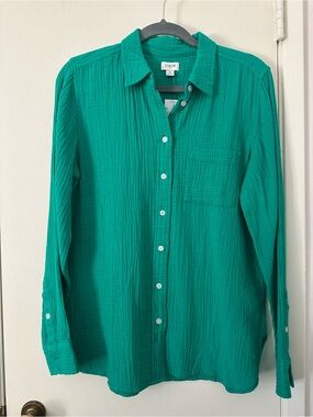 J. Crew Factory Emerald Green Button-Up Shirt
